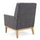 Weli Accent Sofa Chair | Gray Fabric Padded Seat | Light Brown Legs
