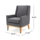 Weli Accent Sofa Chair | Gray Fabric Padded Seat | Light Brown Legs