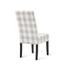Cini Dining Side Chair Set of 2 | Gray Plaid Fabric | Black Wood Legs