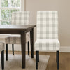 Cini Dining Side Chair Set of 2 | Gray Plaid Fabric | Black Wood Legs