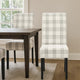 Cini Dining Side Chair Set of 2 | Gray Plaid Fabric | Black Wood Legs