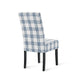 Cini Dining Side Chair Set of 2 | Blue Cream Fabric | Black Wood Legs