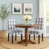 Cini Dining Side Chair Set of 2 | Blue Cream Fabric | Black Wood Legs