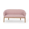 Fery Loveseat | Blush Pink Fabric Channel Stitched Back | Brown 55’’