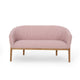 Fery Loveseat | Blush Pink Fabric Channel Stitched Back | Brown 55’’