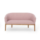 Fery Loveseat | Blush Pink Fabric Channel Stitched Back | Brown 55"