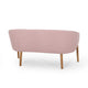 Fery Loveseat | Blush Pink Fabric Channel Stitched Back | Brown 55"