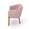Fery Loveseat | Blush Pink Fabric Channel Stitched Back | Brown 55’’