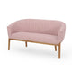 Fery Loveseat | Blush Pink Fabric Channel Stitched Back | Brown 55"