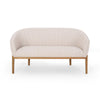 Fery Loveseat | Beige Fabric Channel Stitched Back | Brown Wood 55"