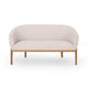 Fery Loveseat | Beige Fabric Channel Stitched Back | Brown Wood 55"