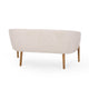 Fery Loveseat | Beige Fabric Channel Stitched Back | Brown Wood 55’’ BM335405