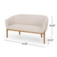 Fery Loveseat | Beige Fabric Channel Stitched Back | Brown Wood 55’’ BM335405