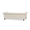 Nisy 3 Seater Sofa | Chesterfield Beige Fabric Tufted Back | 85’’ BM335406