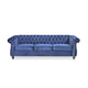 Nisy 3 Seater Sofa | Chesterfield Dark Blue Velvet Tufted Back | 85’’ BM335407