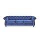 Nisy 3 Seater Sofa | Chesterfield Dark Blue Velvet Tufted Back | 85"