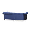 Nisy 3 Seater Sofa | Chesterfield Dark Blue Velvet Tufted Back | 85"