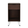 Livy Nightstand | 1 Drawer | Black Iron Legs | Walnut Brown | 27"
