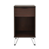 Livy Nightstand | 1 Drawer | Black Iron Legs | Walnut Brown | 27’’ BM335409