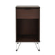 Livy Nightstand | 1 Drawer | Black Iron Legs | Walnut Brown | 27’’ BM335409
