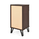 Livy Nightstand | 1 Drawer | Black Iron Legs | Walnut Brown | 27"