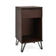 Livy Nightstand | 1 Drawer | Black Iron Legs | Walnut Brown | 27’’ BM335409