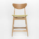 Zily Counter Height Chairs Set of 2 | Green Seat | Natural Brown Wood
