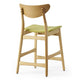 Zily Counter Height Chairs Set of 2 | Green Seat | Natural Brown Wood BM335410
