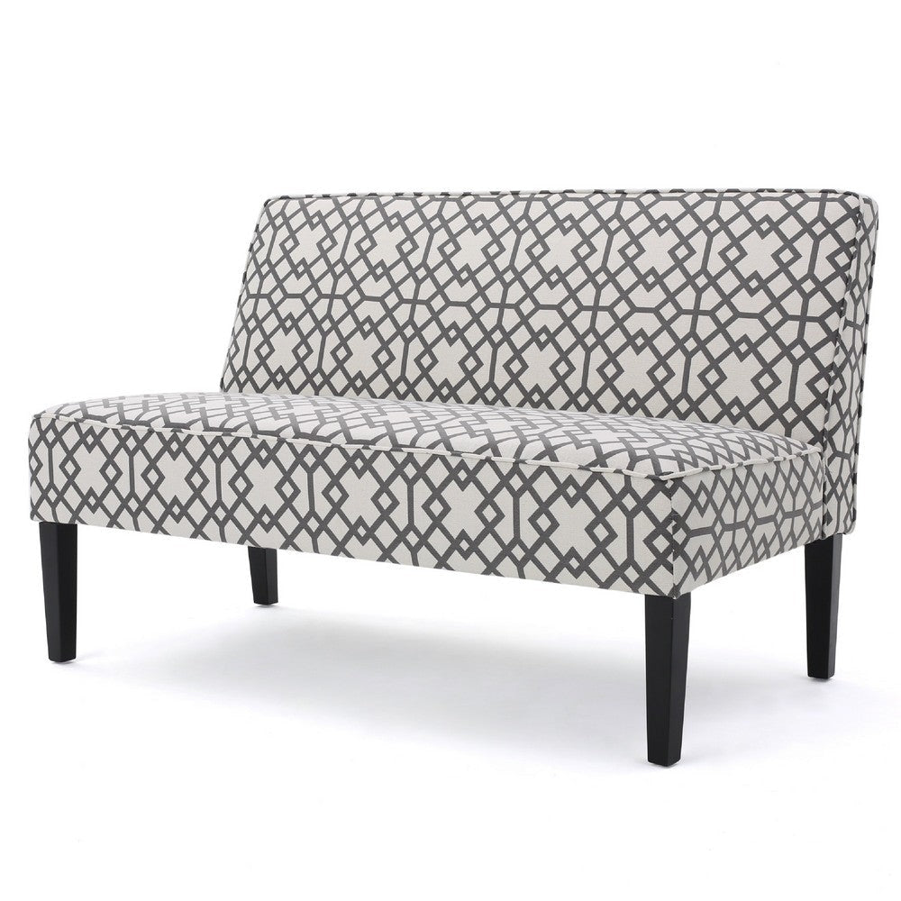Xen Loveseat | Uniuque Gray and White Pattern Polyester | 50"