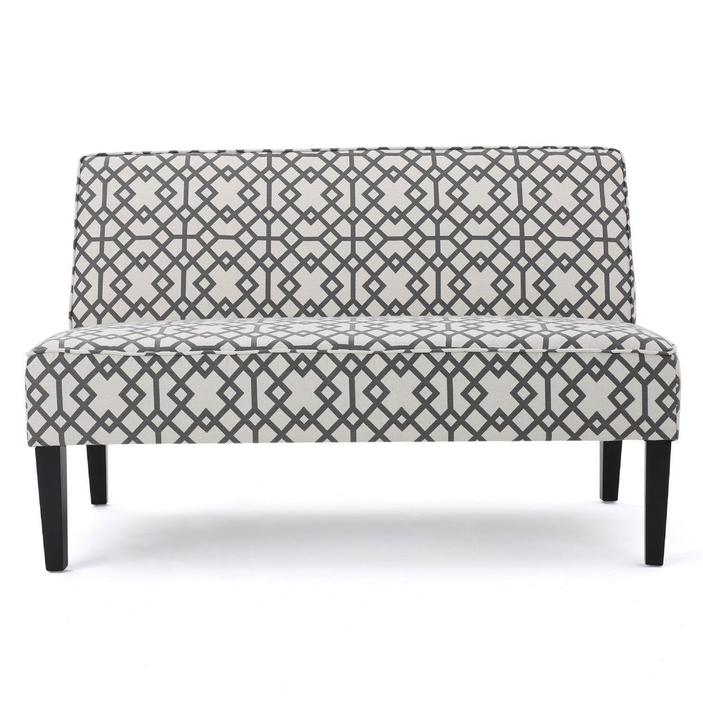 Xen Loveseat | Uniuque Gray and White Pattern Polyester | 50’’ BM335411