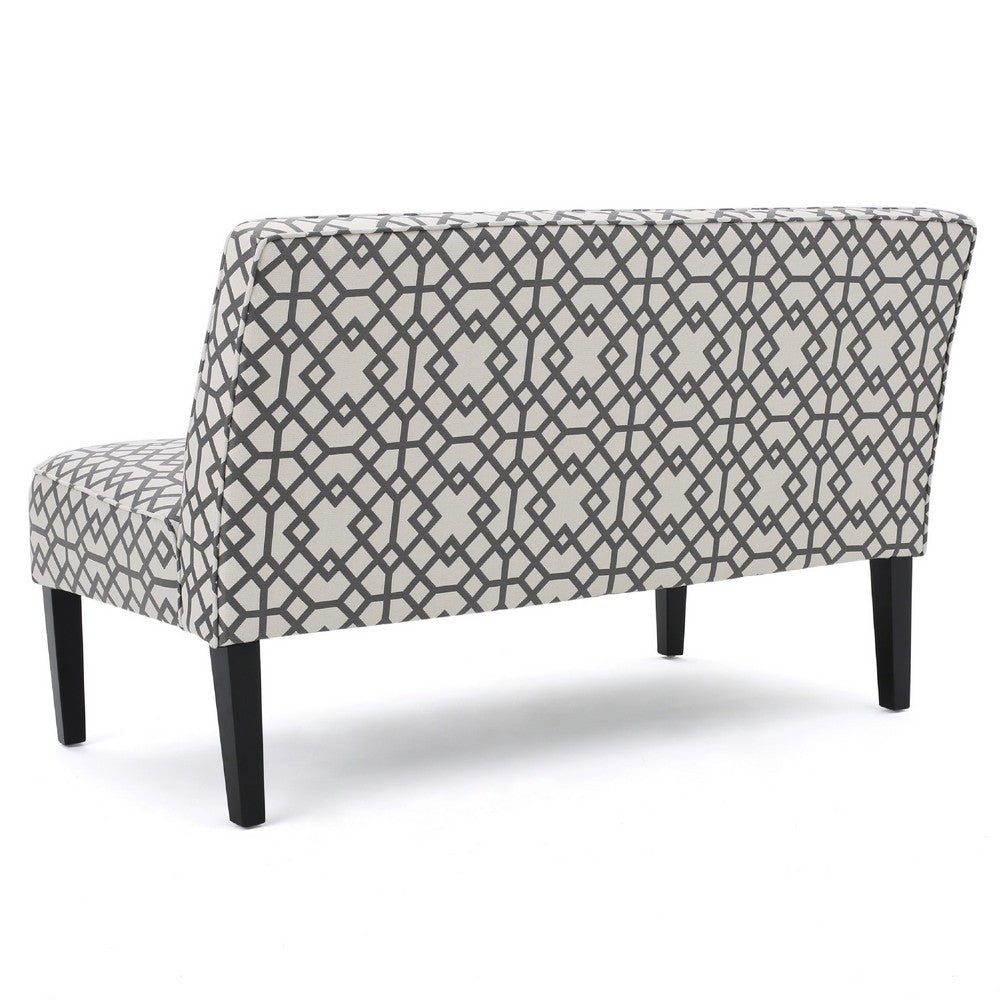 Xen Loveseat | Uniuque Gray and White Pattern Polyester | 50’’ BM335411