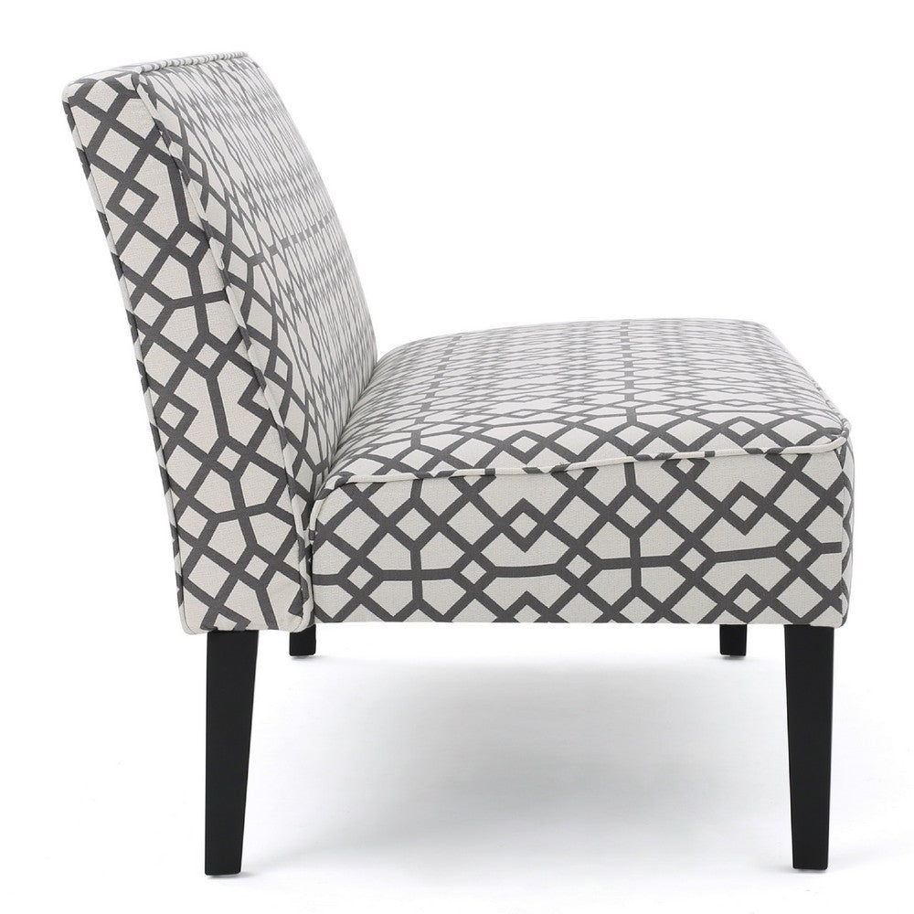 Xen Loveseat | Uniuque Gray and White Pattern Polyester | 50"