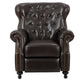 Kir Manual Recliner Chair | Classic Tufted Dark Brown Faux Leather BM335412