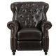 Kir Manual Recliner Chair | Classic Tufted Dark Brown Faux Leather