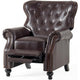 Kir Manual Recliner Chair | Classic Tufted Dark Brown Faux Leather