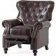Kir Manual Recliner Chair | Classic Tufted Dark Brown Faux Leather BM335412