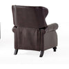 Kir Manual Recliner Chair | Classic Tufted Dark Brown Faux Leather