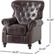 Kir Manual Recliner Chair | Classic Tufted Dark Brown Faux Leather BM335412