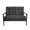 Lex Loveseat | Tufted Back Charcoal Gray Fabric | Walnut Brown | 46’’ BM335413