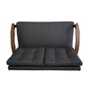 Lex Loveseat | Tufted Back Charcoal Gray Fabric | Walnut Brown | 46’’ BM335413