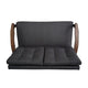 Lex Loveseat | Tufted Back Charcoal Gray Fabric | Walnut Brown | 46’’ BM335413