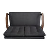 Lex Loveseat | Tufted Back Charcoal Gray Fabric | Walnut Brown | 46"