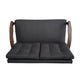 Lex Loveseat | Tufted Back Charcoal Gray Fabric | Walnut Brown | 46"