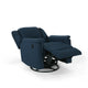 Doi Manual Glider Swivel Recliner Chair | Plush Navy Blue Fabric