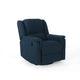 Doi Manual Glider Swivel Recliner Chair | Plush Navy Blue Fabric