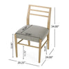 Piny Dining Side Chair Set of 2 | Gray Padded Seat | Wood Ladderback BM335416