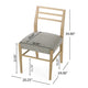 Piny Dining Side Chair Set of 2 | Gray Padded Seat | Wood Ladderback