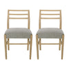 Piny Dining Side Chair Set of 2 | Gray Padded Seat | Wood Ladderback