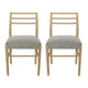 Piny Dining Side Chair Set of 2 | Gray Padded Seat | Wood Ladderback