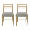 Piny Dining Side Chair Set of 2 | Gray Padded Seat | Wood Ladderback